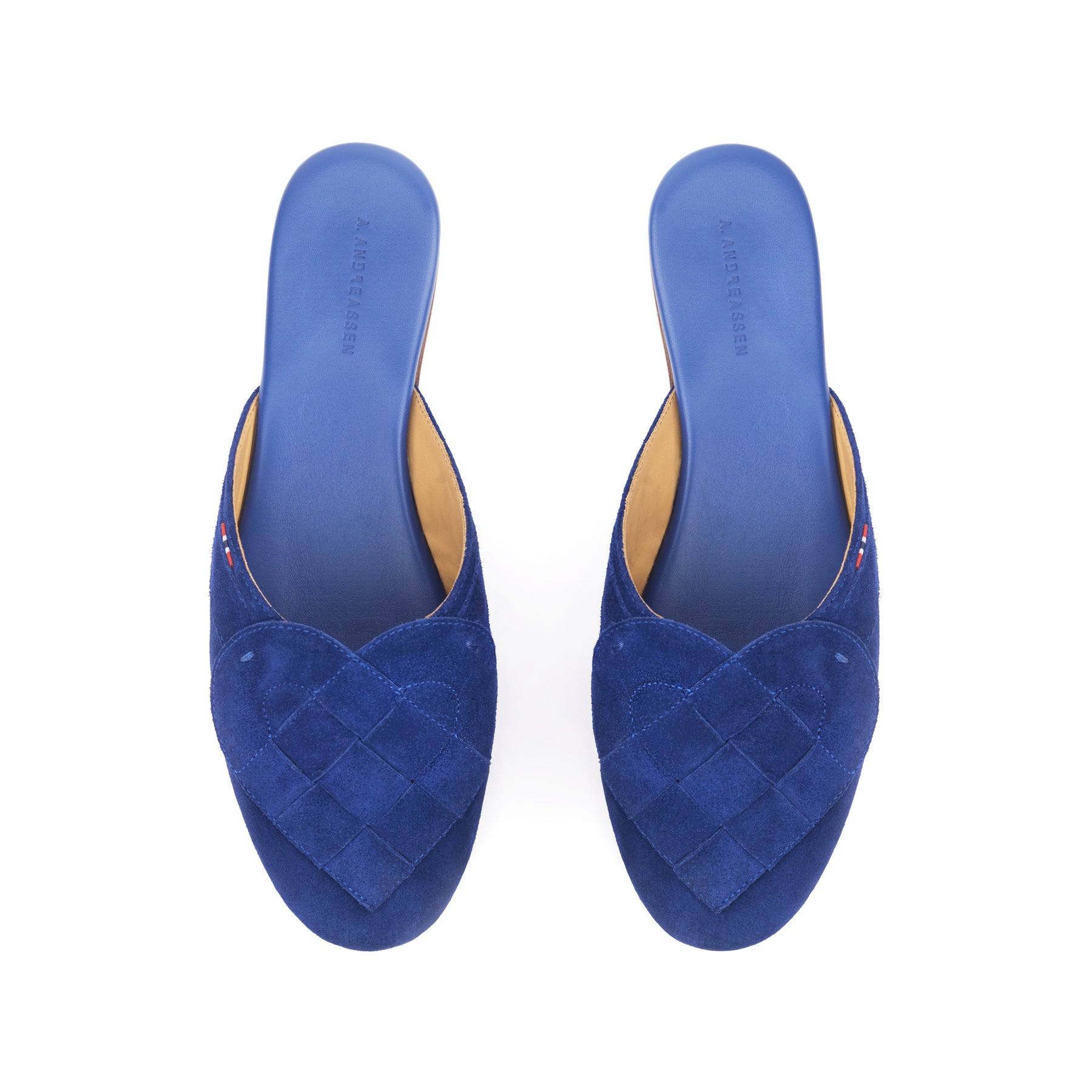 Blue suede mule hotsell