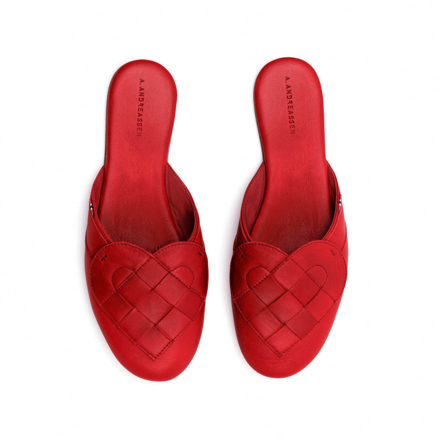 Red leather mules outlet
