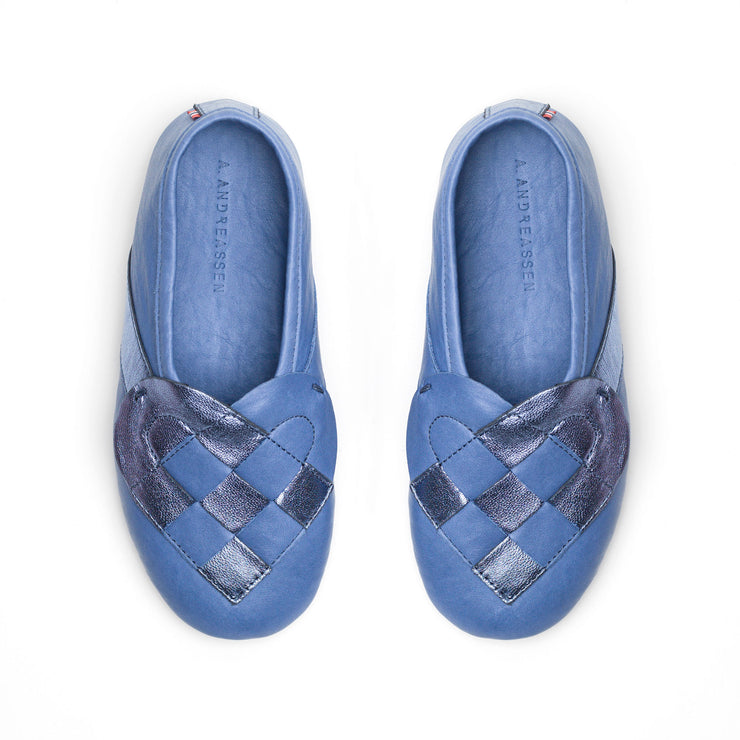 "Lille Elskling" Girls Leather Slippers | Baby Blue