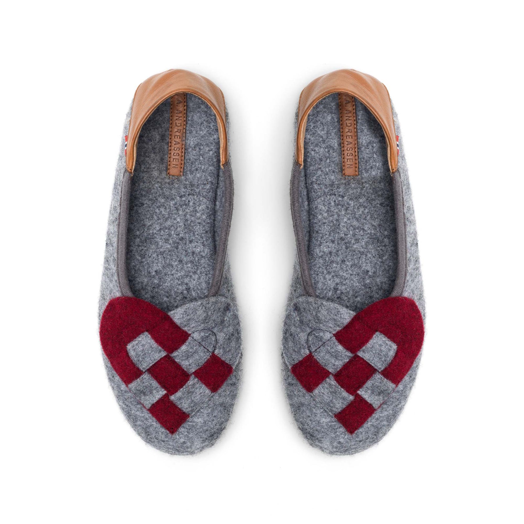 Red felt slippers store