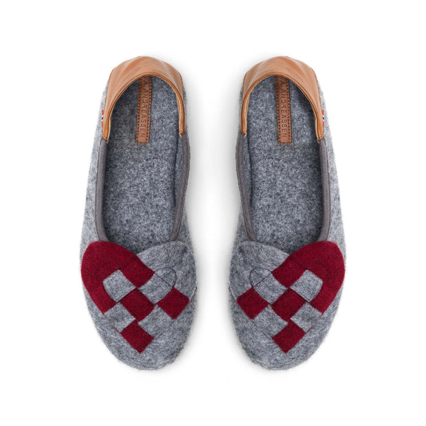 Elskling Slipper | Felt | Grey/Red