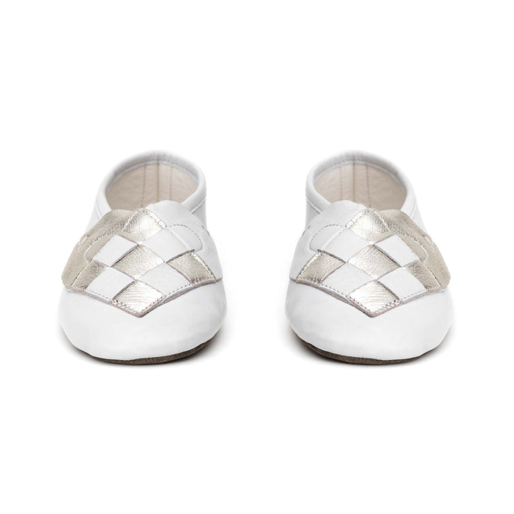 "Lille Elskling" Girls Leather Slippers | White