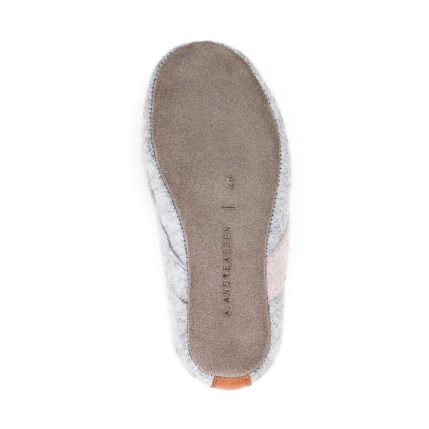 "Lille Elskling" Girls Felt Slippers | Grey/Pink