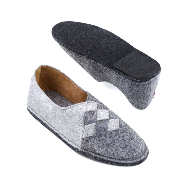 Henrik | Men's Slippers | Wool Felt | Grey