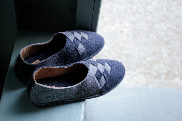 Henrik | Slippers | Wool Felt | Navy