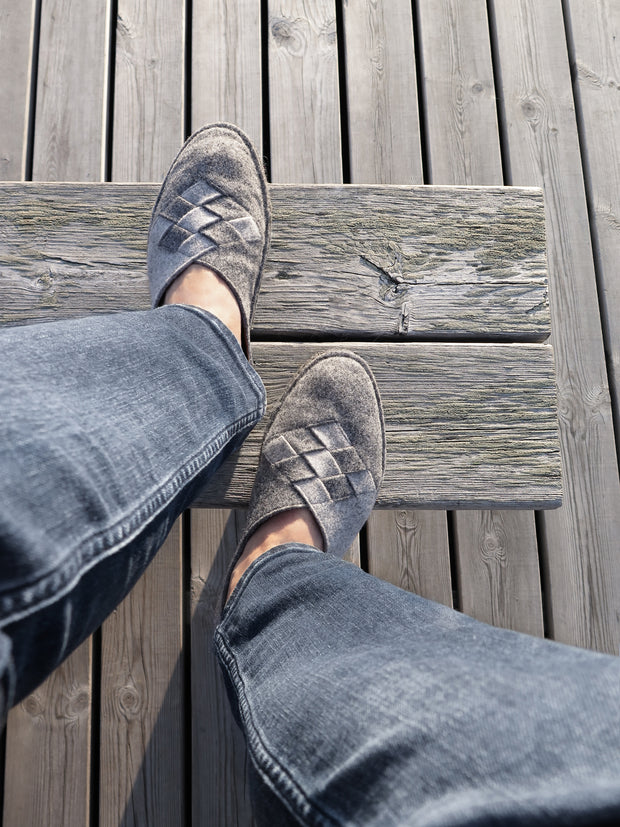 Henrik | Men's Slippers | Wool Felt | Grey