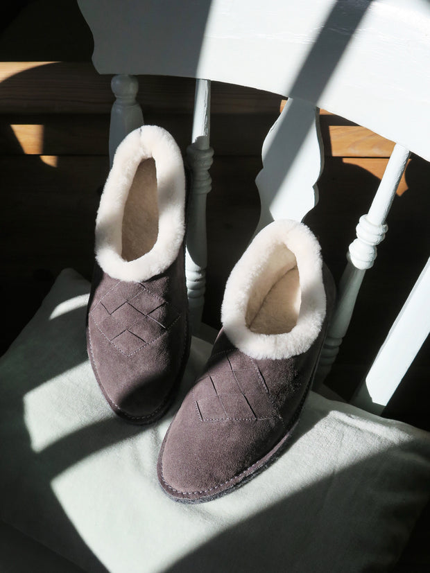 Henrik | Shearling Slippers | Suede & Shearling | Aske (Ash Grey)