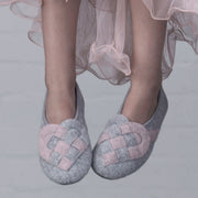 "Lille Elskling" Girls Felt Slippers | Grey/Pink