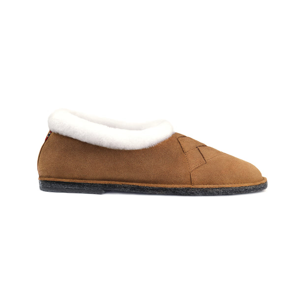 Henrik | Men's Shearling Slippers | Suede & Shearling | Tobacco