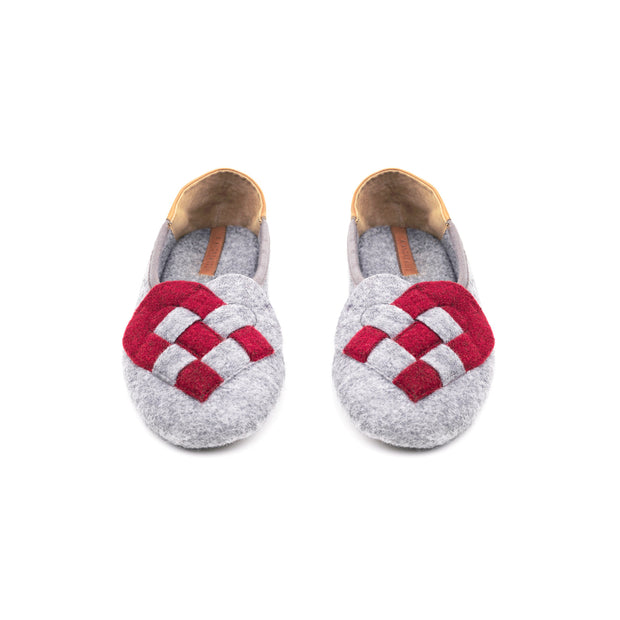 Elskling Slipper | Felt | Grey/Red